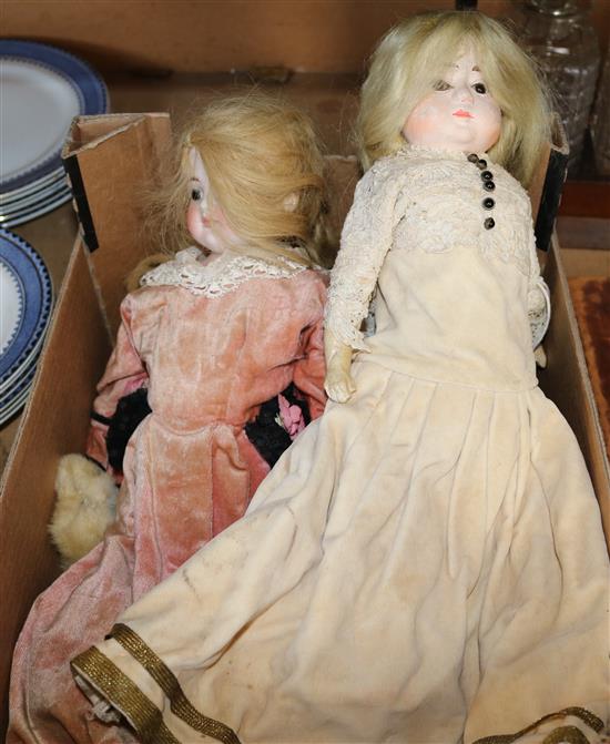 2 composition dolls